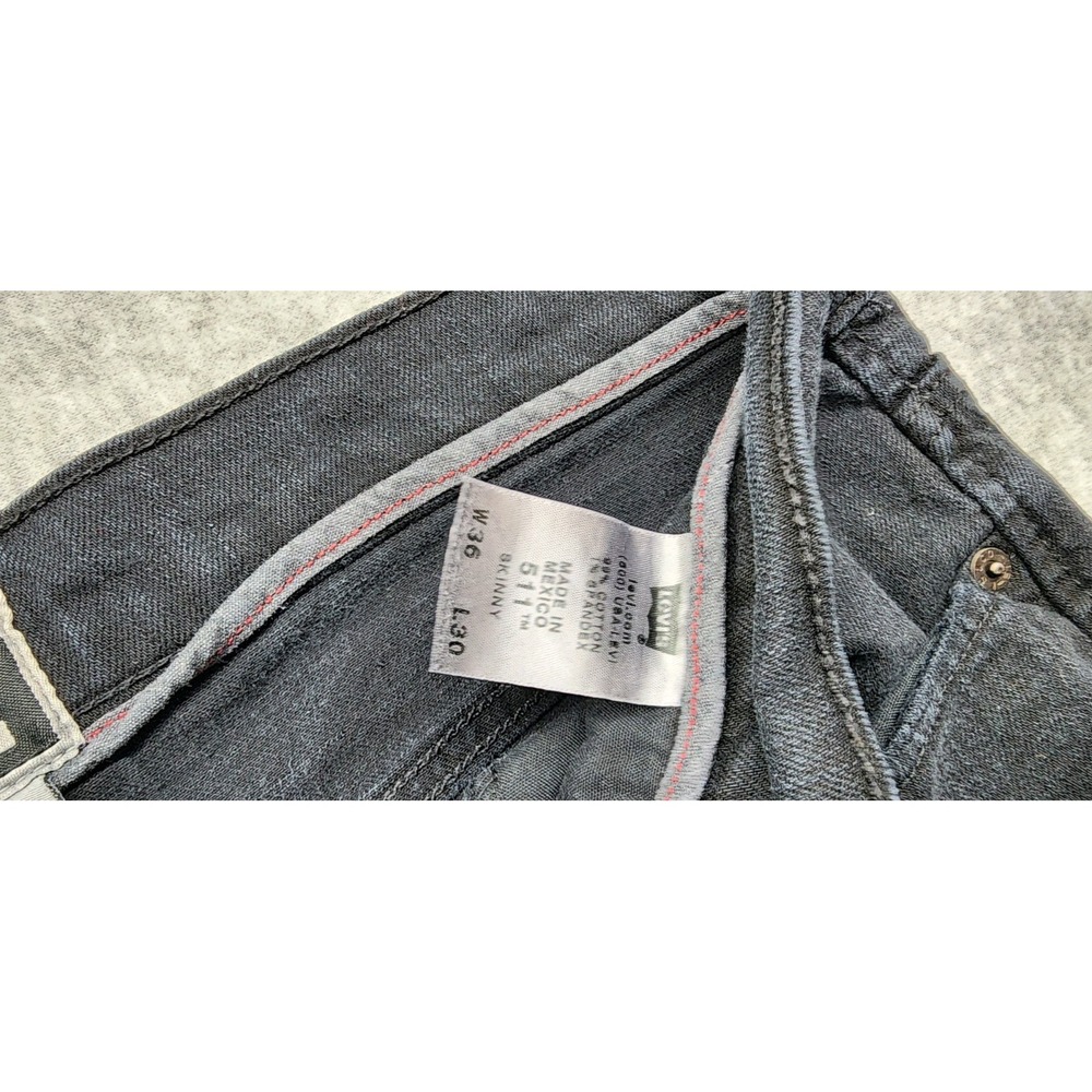 Levi's 511 the Original Jeans Skinny Black Jeans Size W36 L30 - Picture 3 of 6